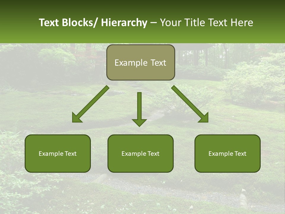 A Green Garden With A Path In The Middle Of It PowerPoint Template