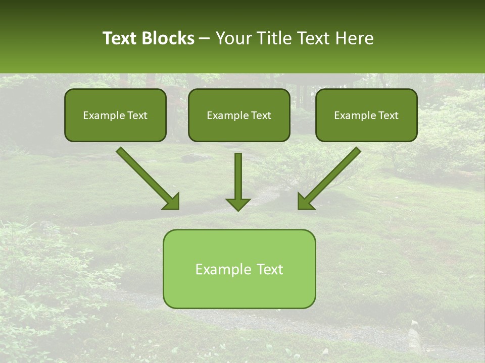 A Green Garden With A Path In The Middle Of It PowerPoint Template