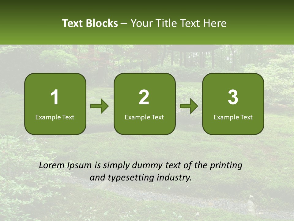 A Green Garden With A Path In The Middle Of It PowerPoint Template