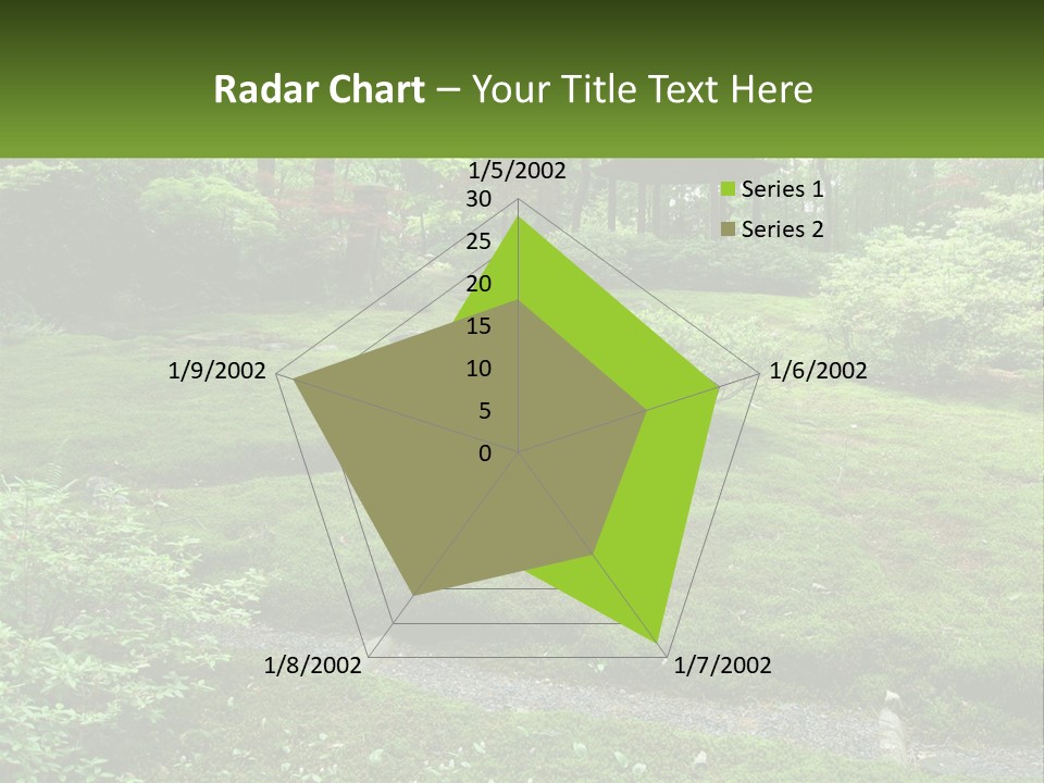 A Green Garden With A Path In The Middle Of It PowerPoint Template