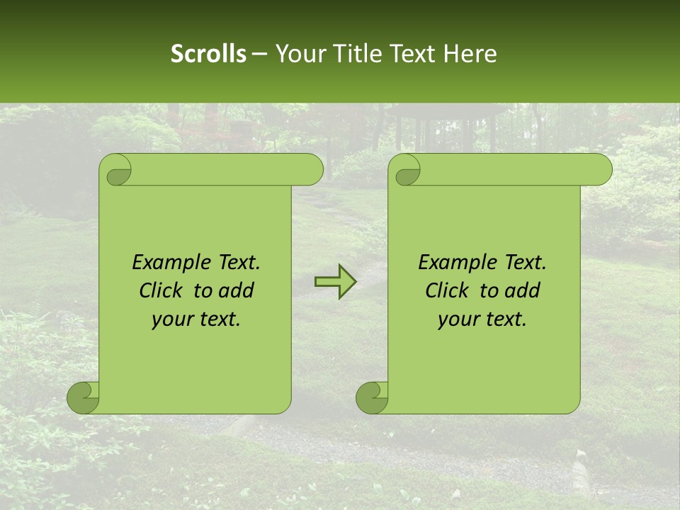 A Green Garden With A Path In The Middle Of It PowerPoint Template