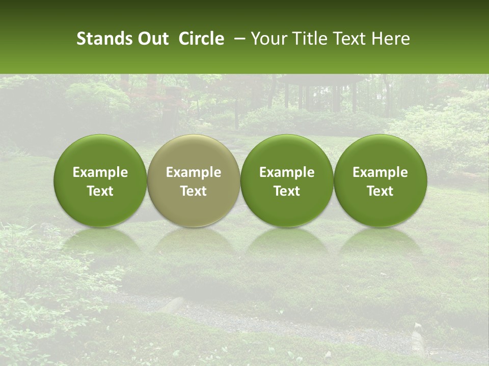 A Green Garden With A Path In The Middle Of It PowerPoint Template