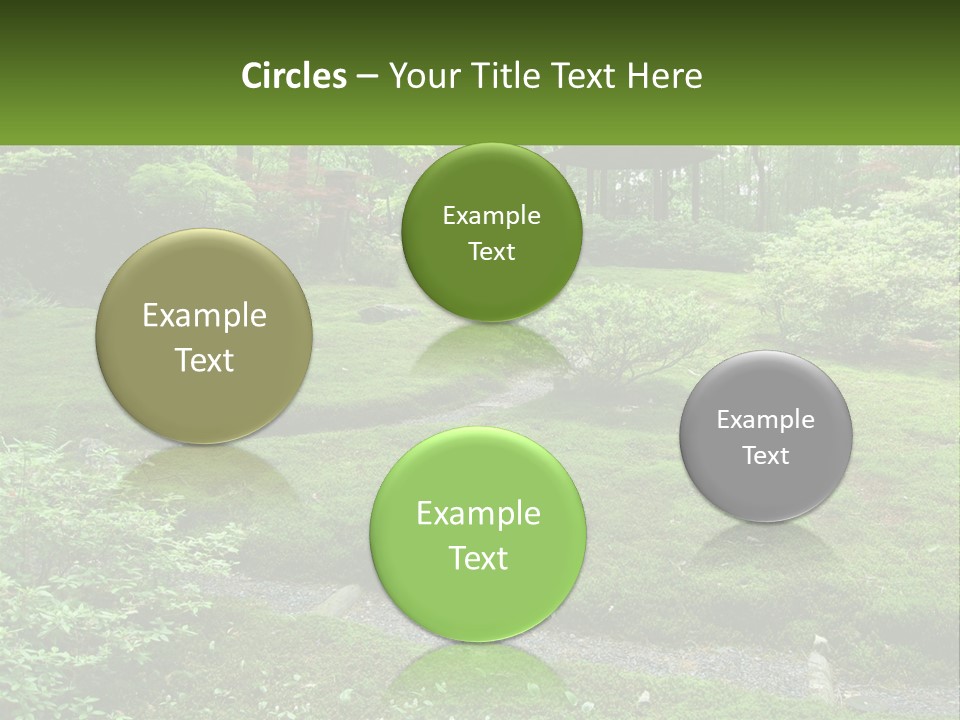 A Green Garden With A Path In The Middle Of It PowerPoint Template