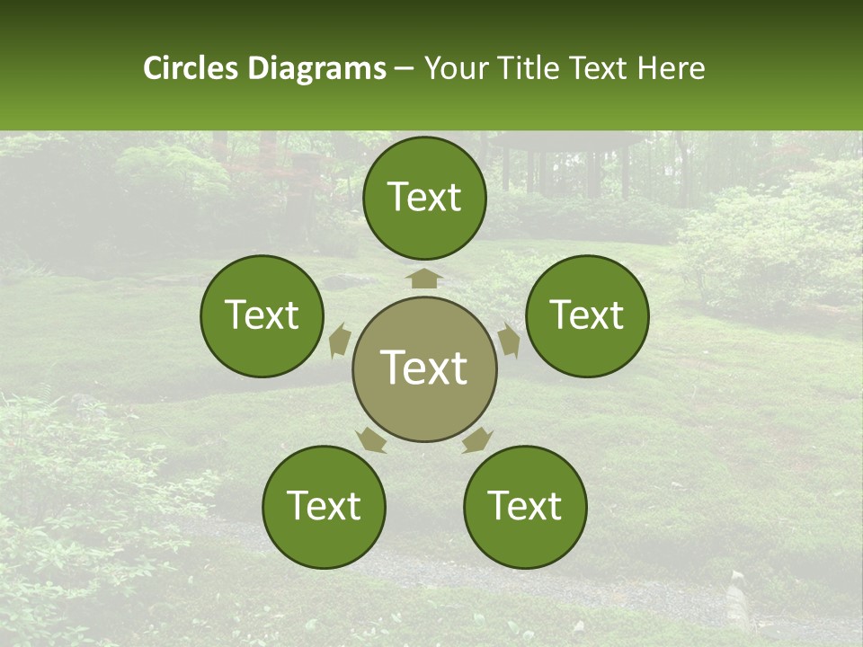 A Green Garden With A Path In The Middle Of It PowerPoint Template
