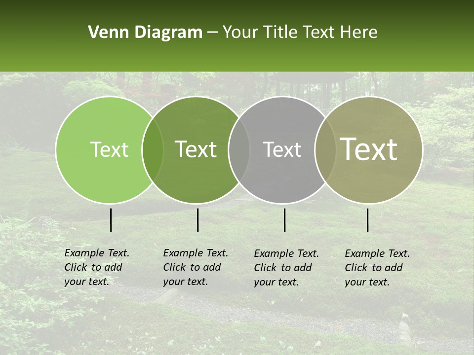 A Green Garden With A Path In The Middle Of It PowerPoint Template