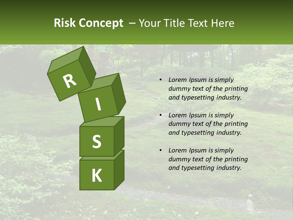 A Green Garden With A Path In The Middle Of It PowerPoint Template