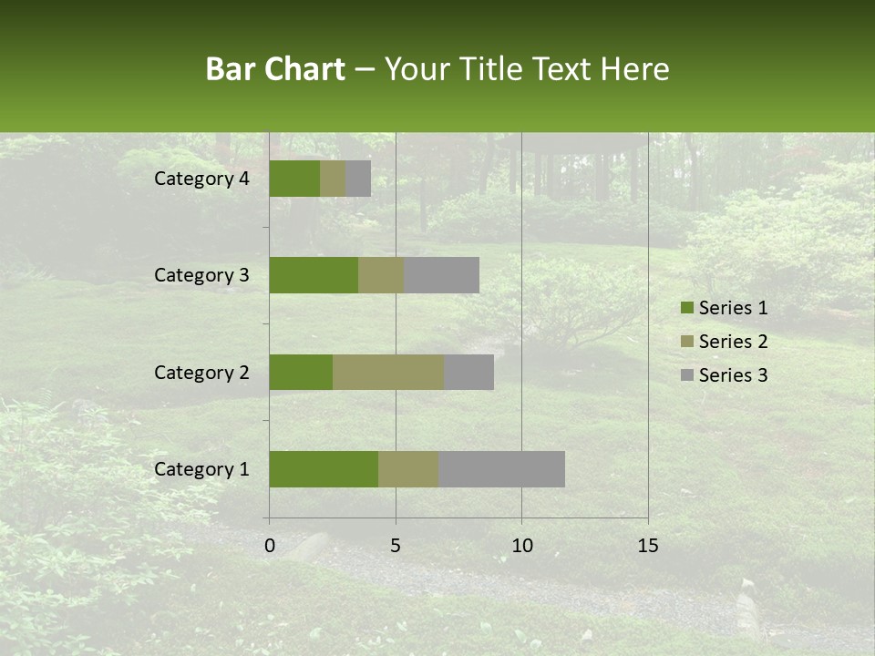 A Green Garden With A Path In The Middle Of It PowerPoint Template