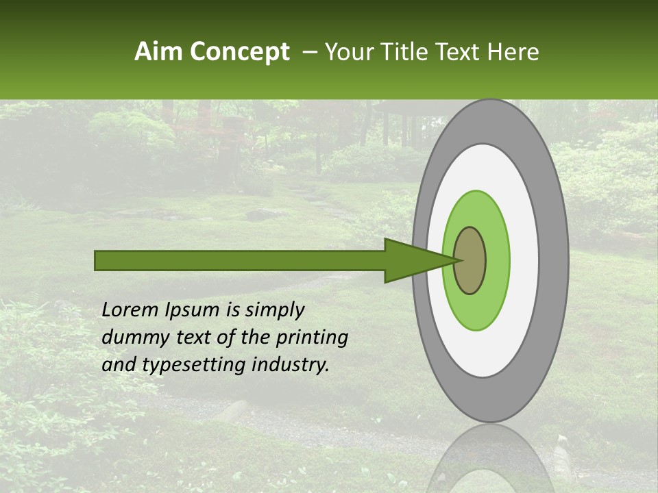 A Green Garden With A Path In The Middle Of It PowerPoint Template