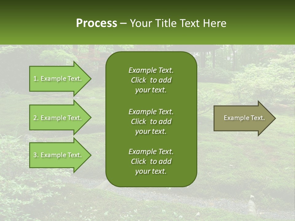 A Green Garden With A Path In The Middle Of It PowerPoint Template