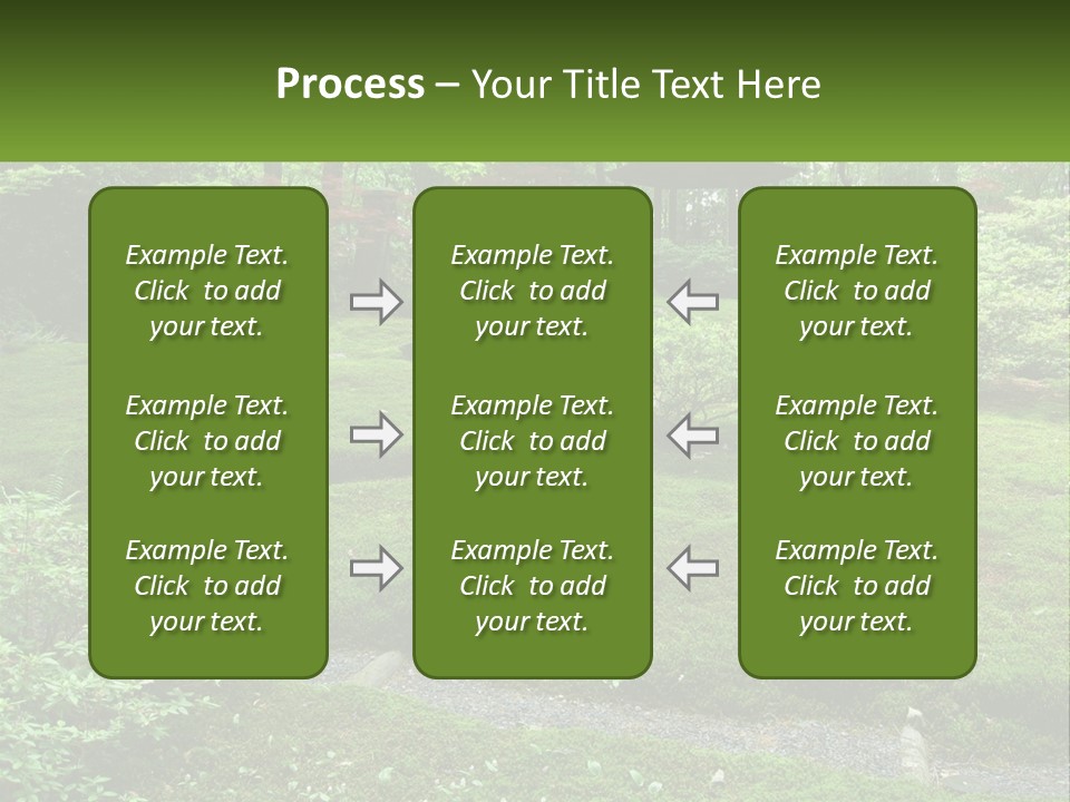 A Green Garden With A Path In The Middle Of It PowerPoint Template