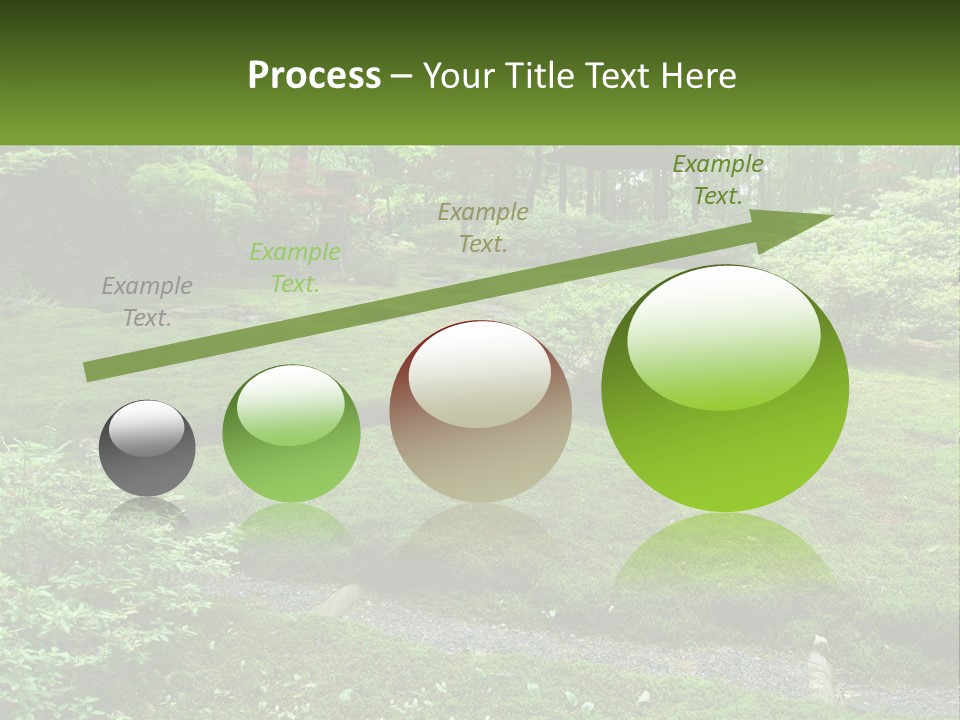 A Green Garden With A Path In The Middle Of It PowerPoint Template