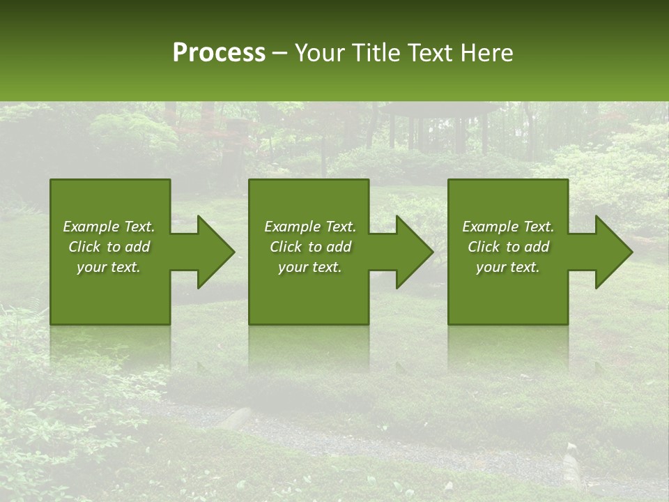 A Green Garden With A Path In The Middle Of It PowerPoint Template