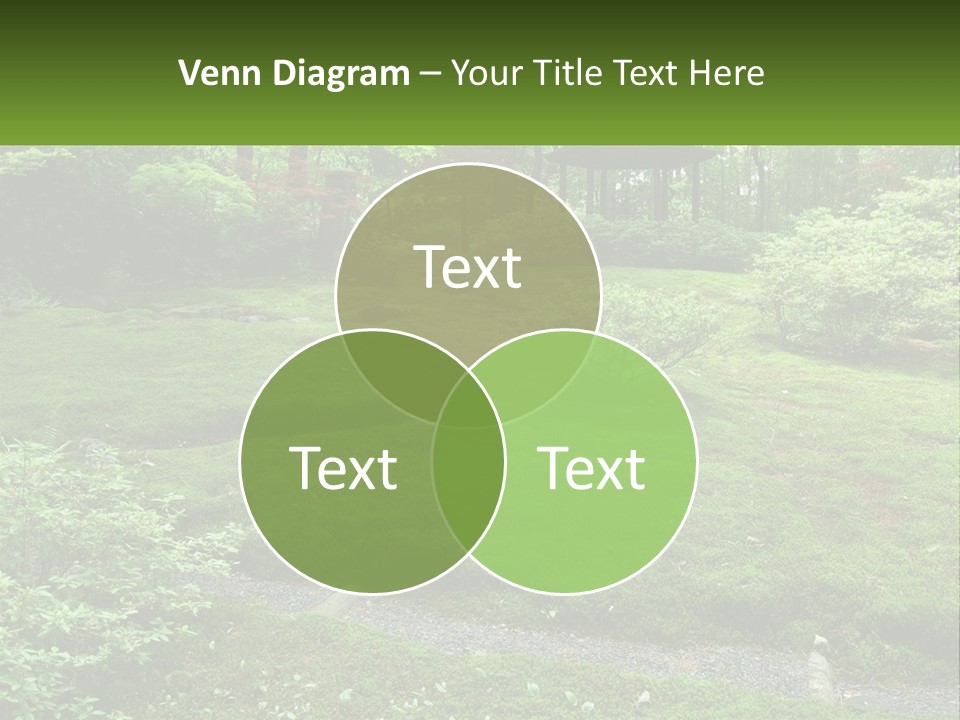 A Green Garden With A Path In The Middle Of It PowerPoint Template