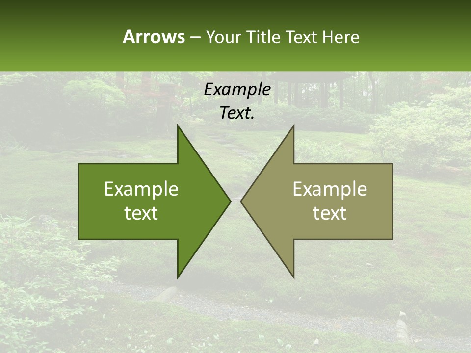 A Green Garden With A Path In The Middle Of It PowerPoint Template