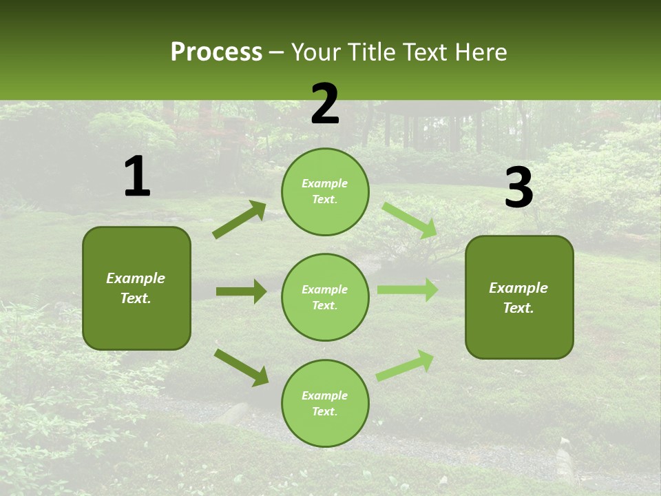A Green Garden With A Path In The Middle Of It PowerPoint Template