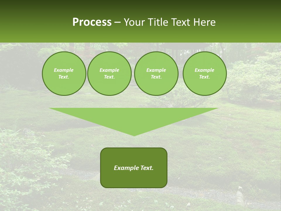 A Green Garden With A Path In The Middle Of It PowerPoint Template