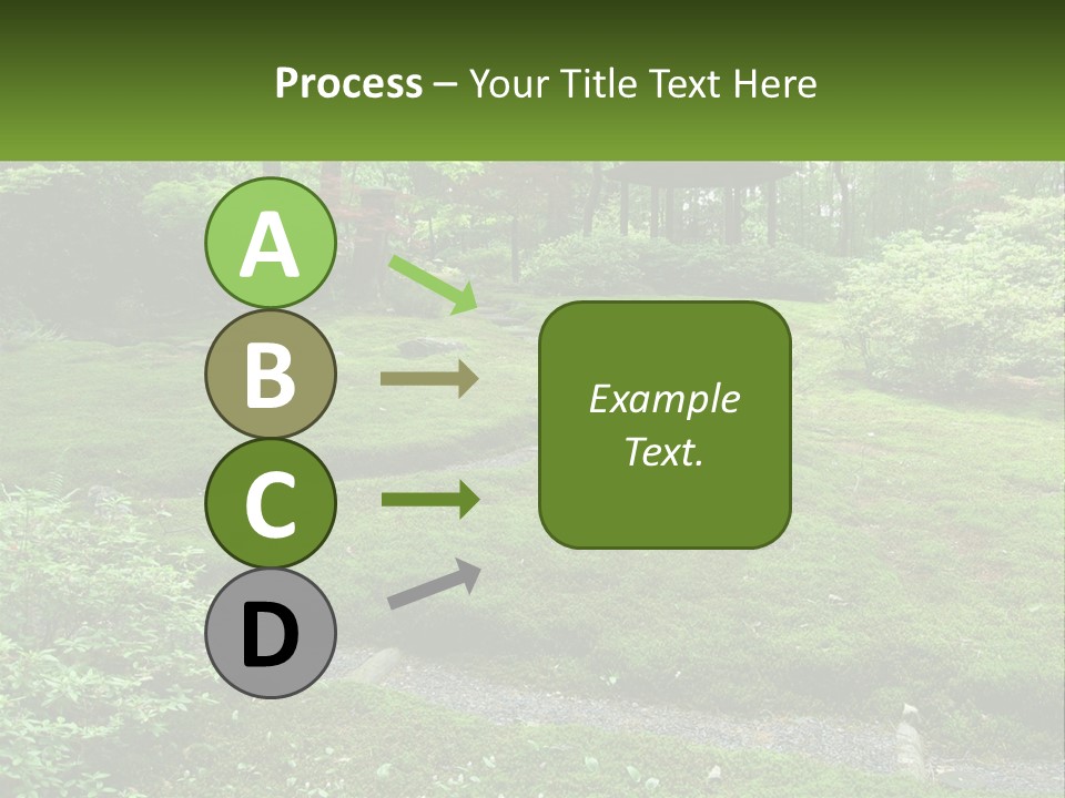 A Green Garden With A Path In The Middle Of It PowerPoint Template