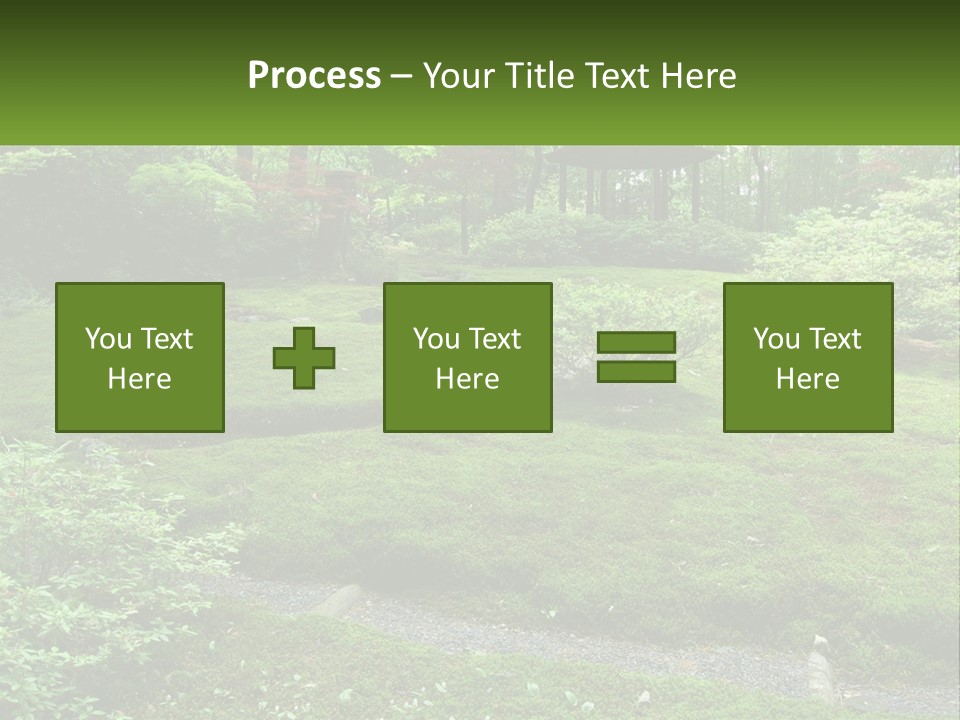 A Green Garden With A Path In The Middle Of It PowerPoint Template