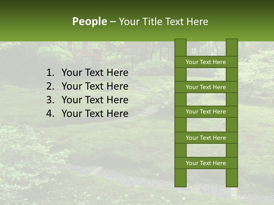 A Green Garden With A Path In The Middle Of It PowerPoint Template