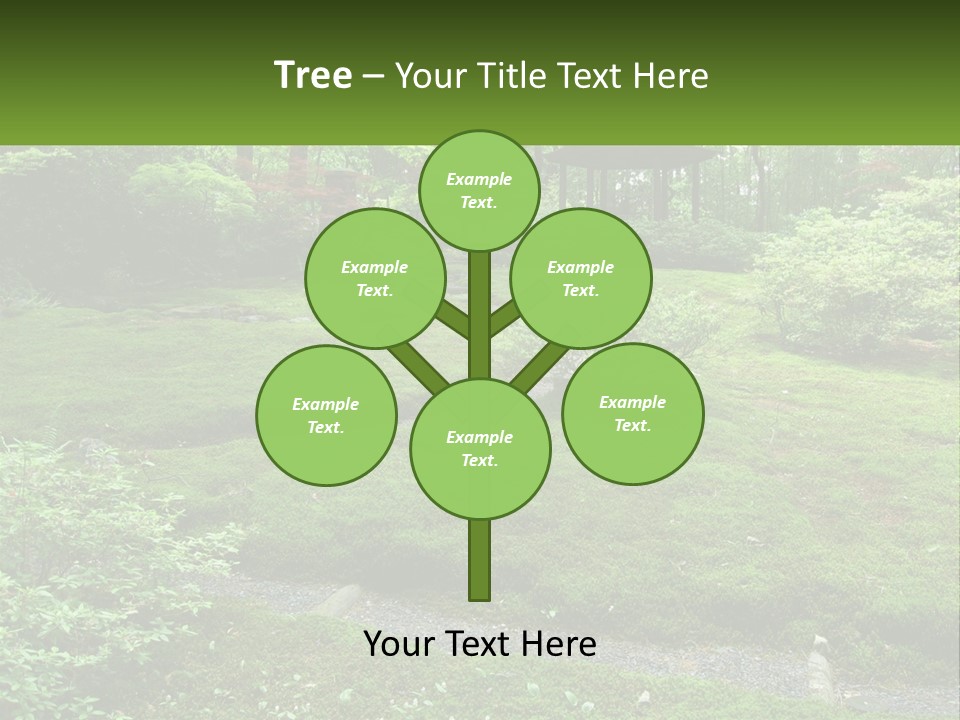 A Green Garden With A Path In The Middle Of It PowerPoint Template