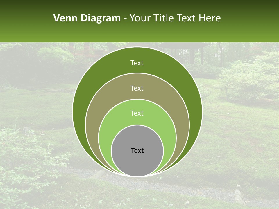 A Green Garden With A Path In The Middle Of It PowerPoint Template