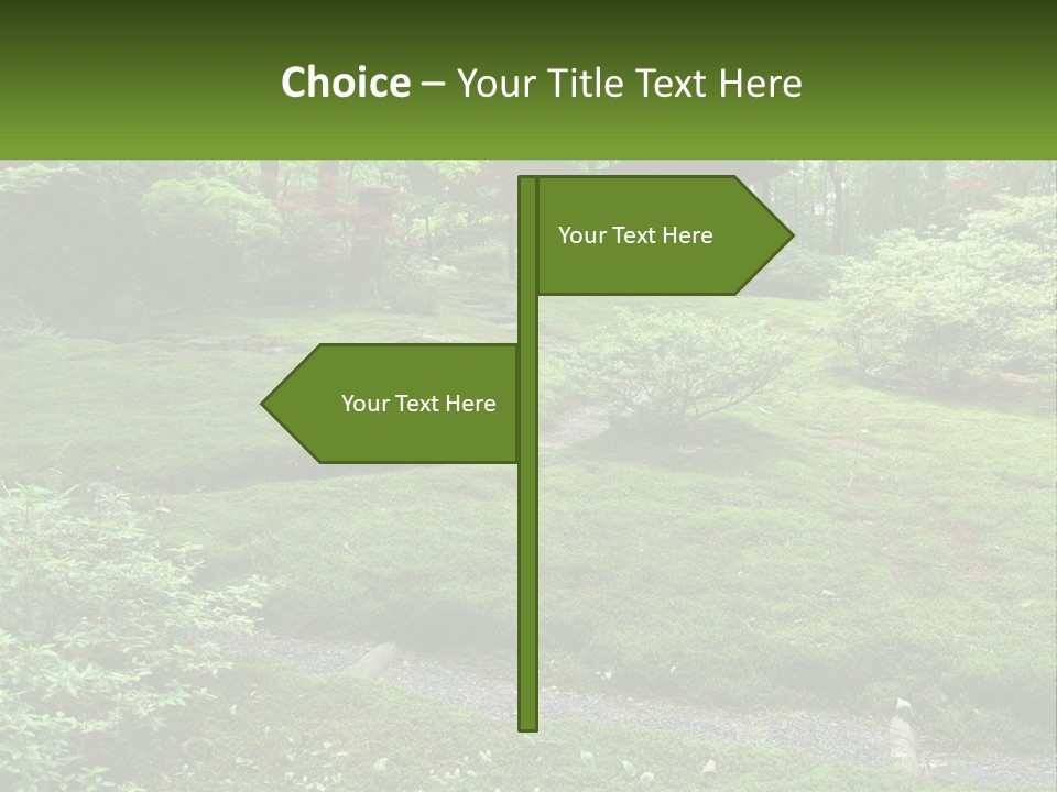 A Green Garden With A Path In The Middle Of It PowerPoint Template