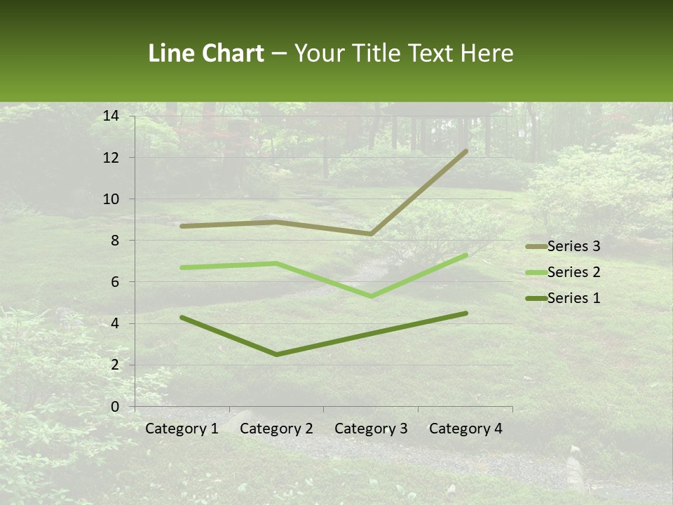 A Green Garden With A Path In The Middle Of It PowerPoint Template
