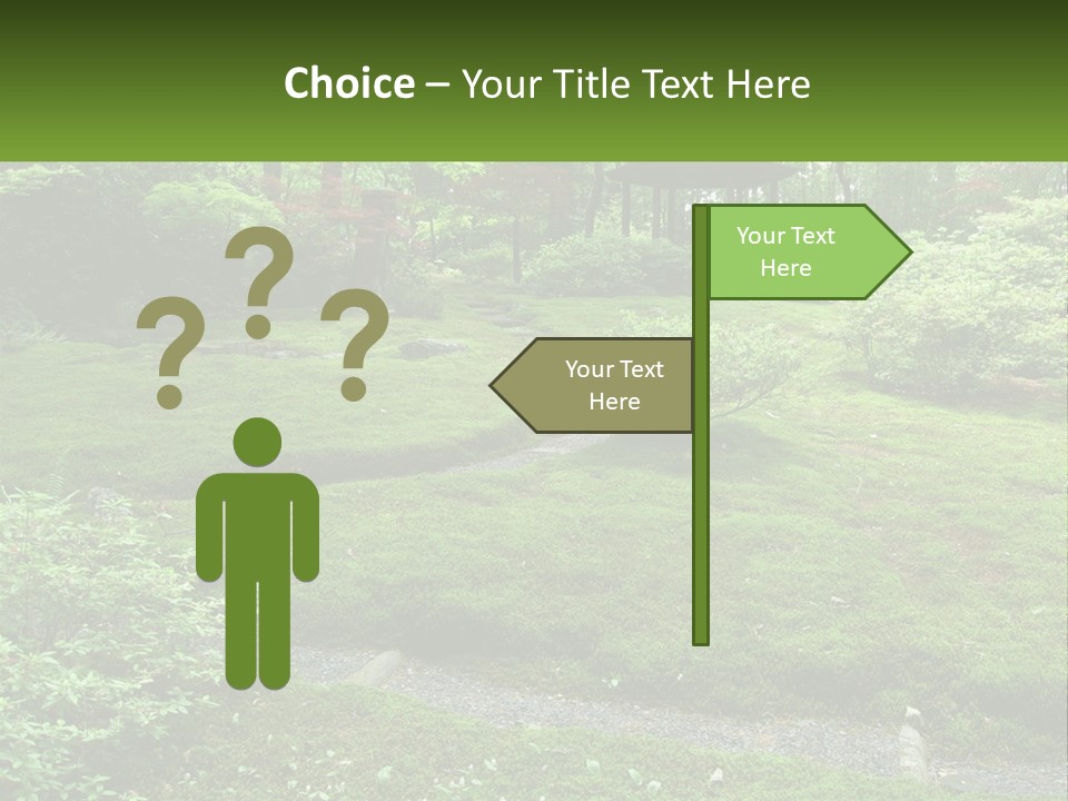 A Green Garden With A Path In The Middle Of It PowerPoint Template