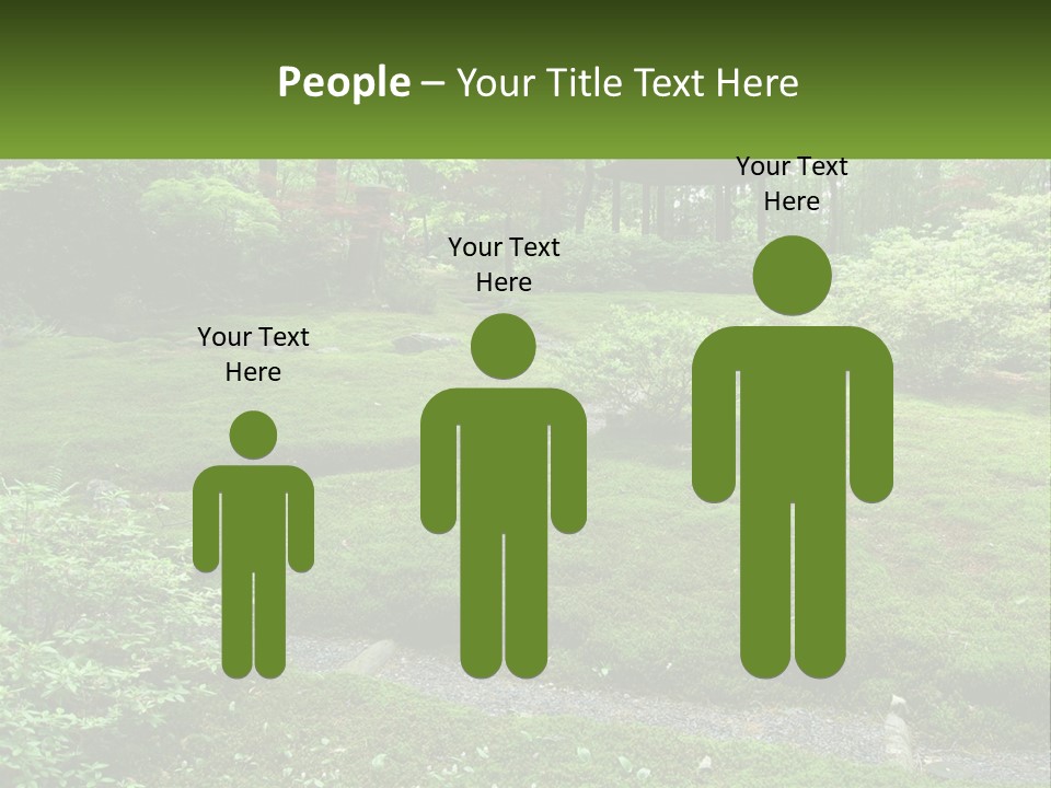 A Green Garden With A Path In The Middle Of It PowerPoint Template