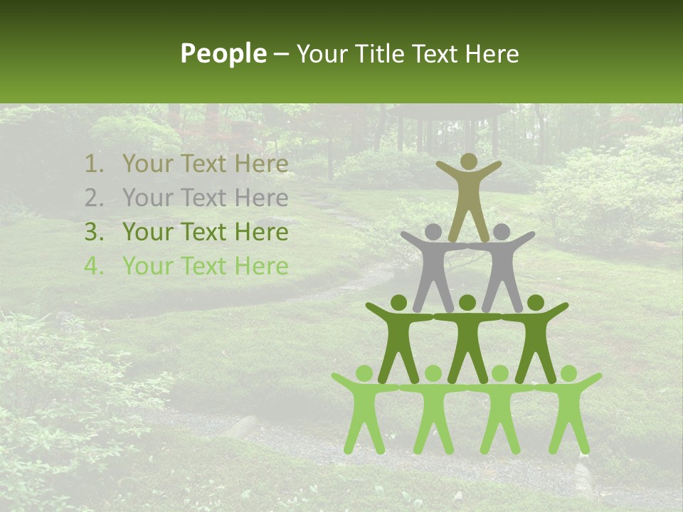 A Green Garden With A Path In The Middle Of It PowerPoint Template