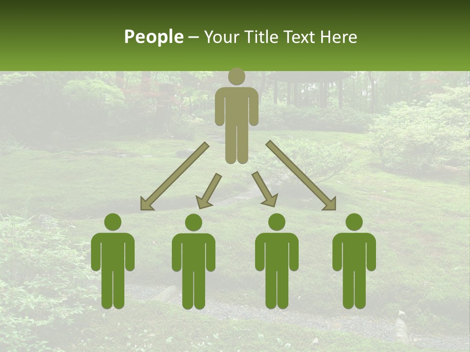 A Green Garden With A Path In The Middle Of It PowerPoint Template