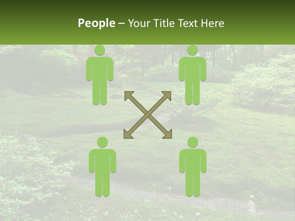 A Green Garden With A Path In The Middle Of It PowerPoint Template