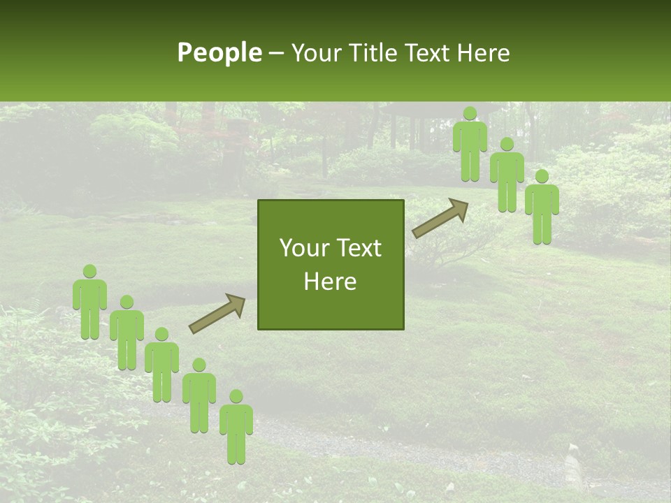 A Green Garden With A Path In The Middle Of It PowerPoint Template