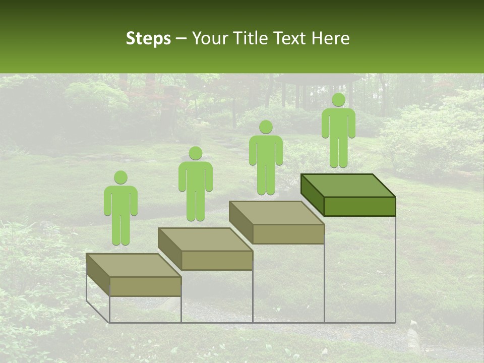 A Green Garden With A Path In The Middle Of It PowerPoint Template