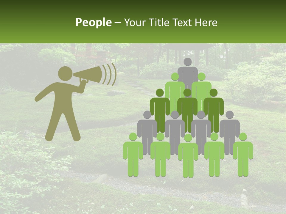 A Green Garden With A Path In The Middle Of It PowerPoint Template