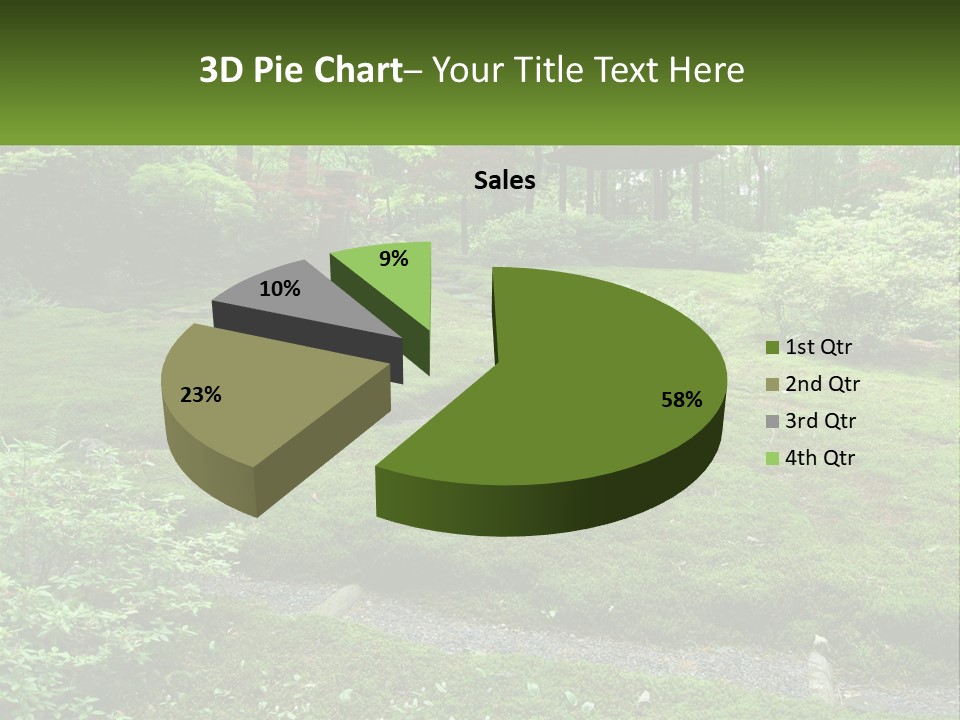 A Green Garden With A Path In The Middle Of It PowerPoint Template