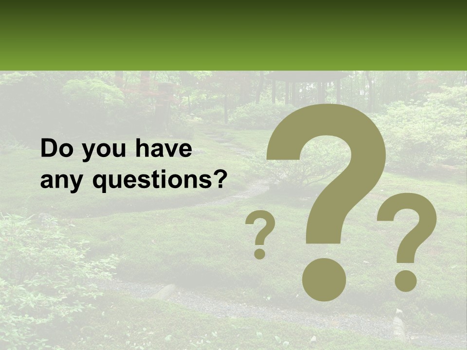 A Green Garden With A Path In The Middle Of It PowerPoint Template