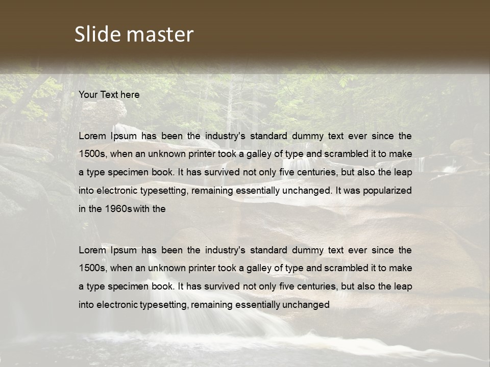 A Waterfall In The Middle Of A Forest PowerPoint Template