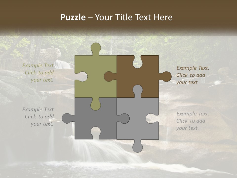 A Waterfall In The Middle Of A Forest PowerPoint Template