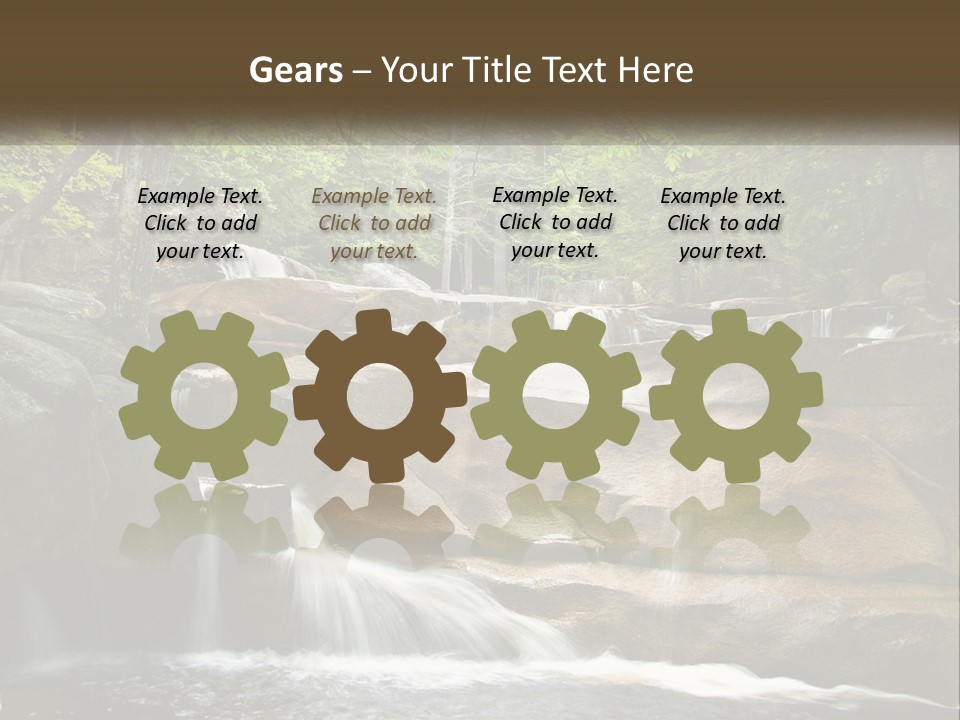 A Waterfall In The Middle Of A Forest PowerPoint Template