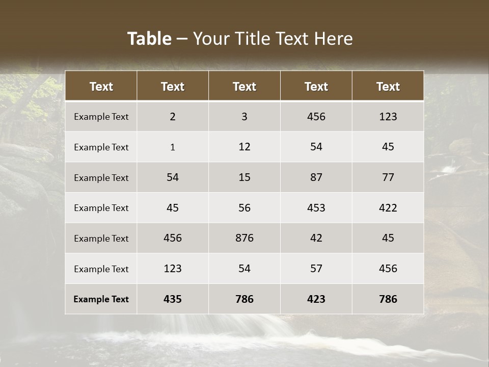 A Waterfall In The Middle Of A Forest PowerPoint Template