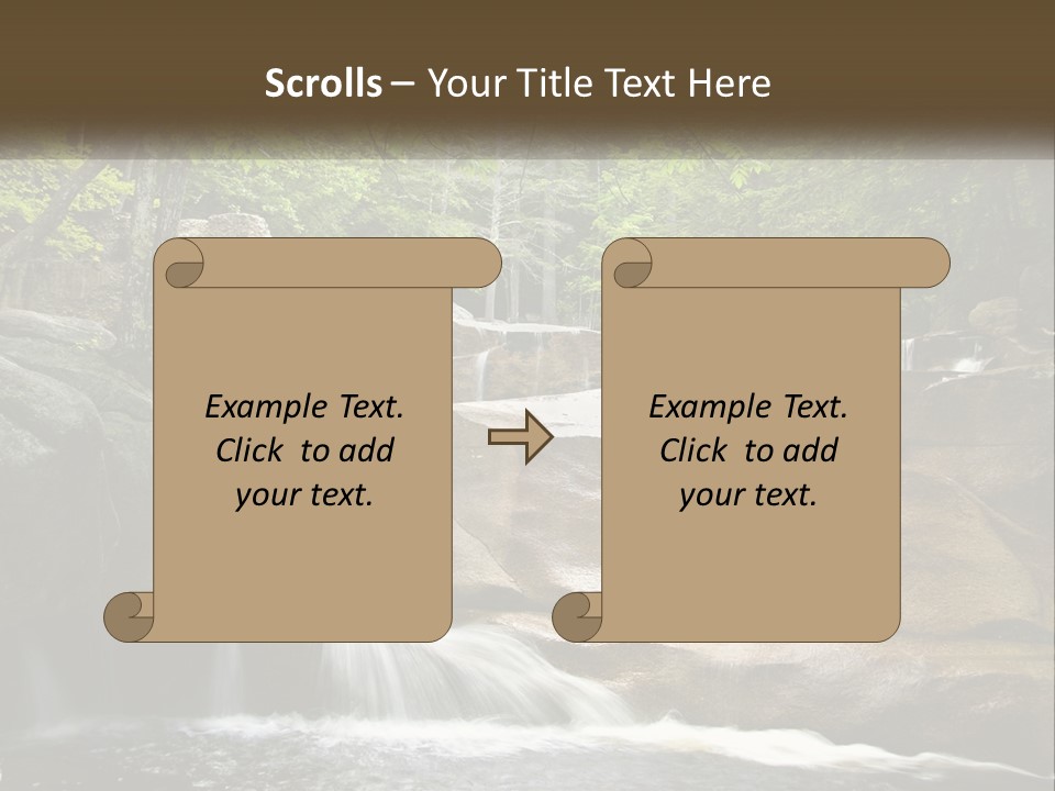 A Waterfall In The Middle Of A Forest PowerPoint Template