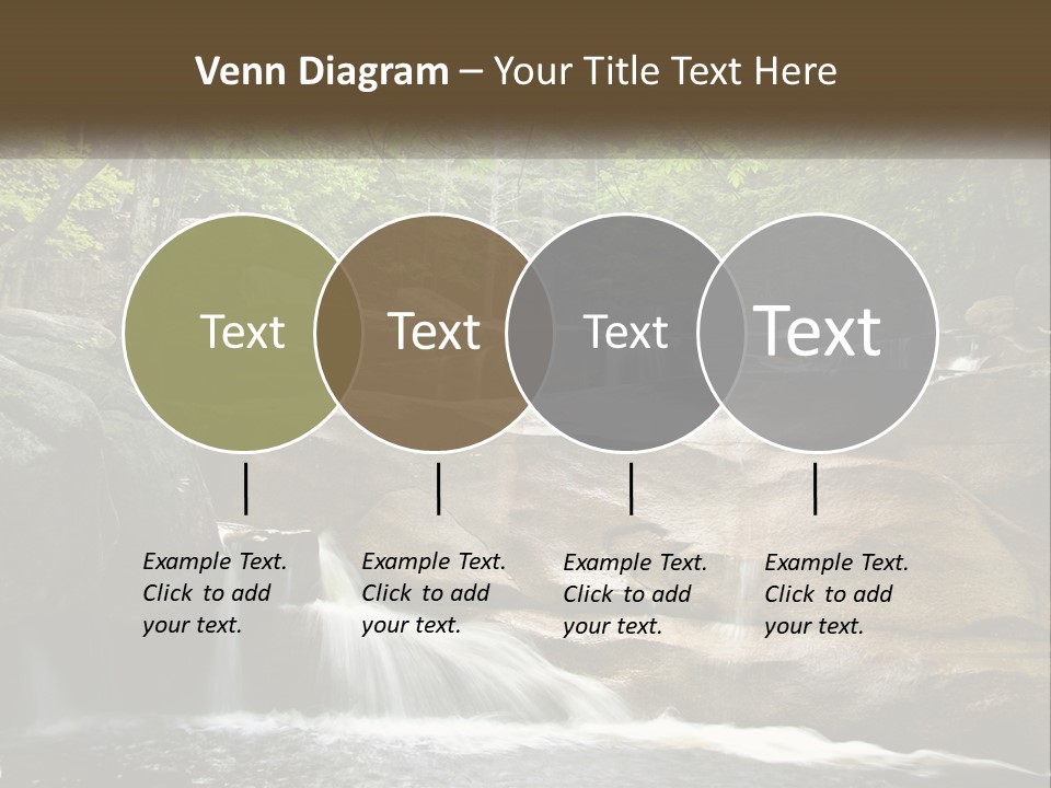 A Waterfall In The Middle Of A Forest PowerPoint Template