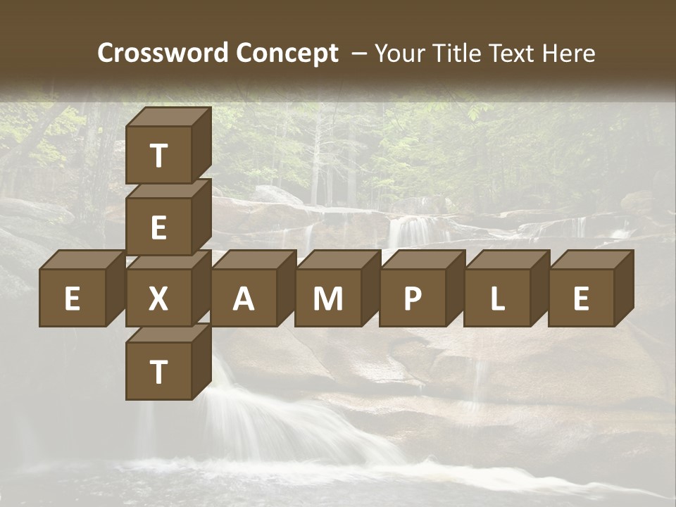 A Waterfall In The Middle Of A Forest PowerPoint Template