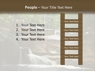 A Waterfall In The Middle Of A Forest PowerPoint Template