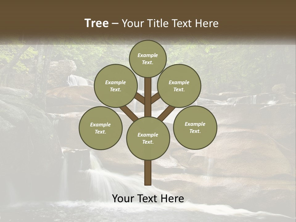 A Waterfall In The Middle Of A Forest PowerPoint Template