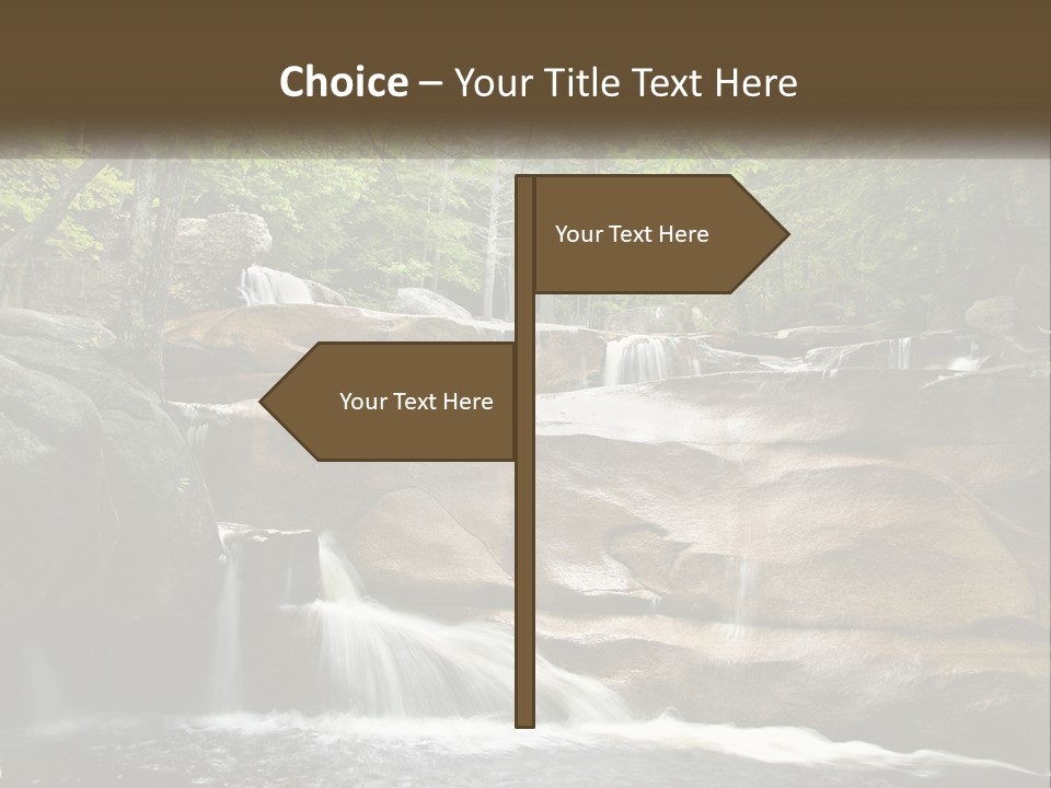 A Waterfall In The Middle Of A Forest PowerPoint Template