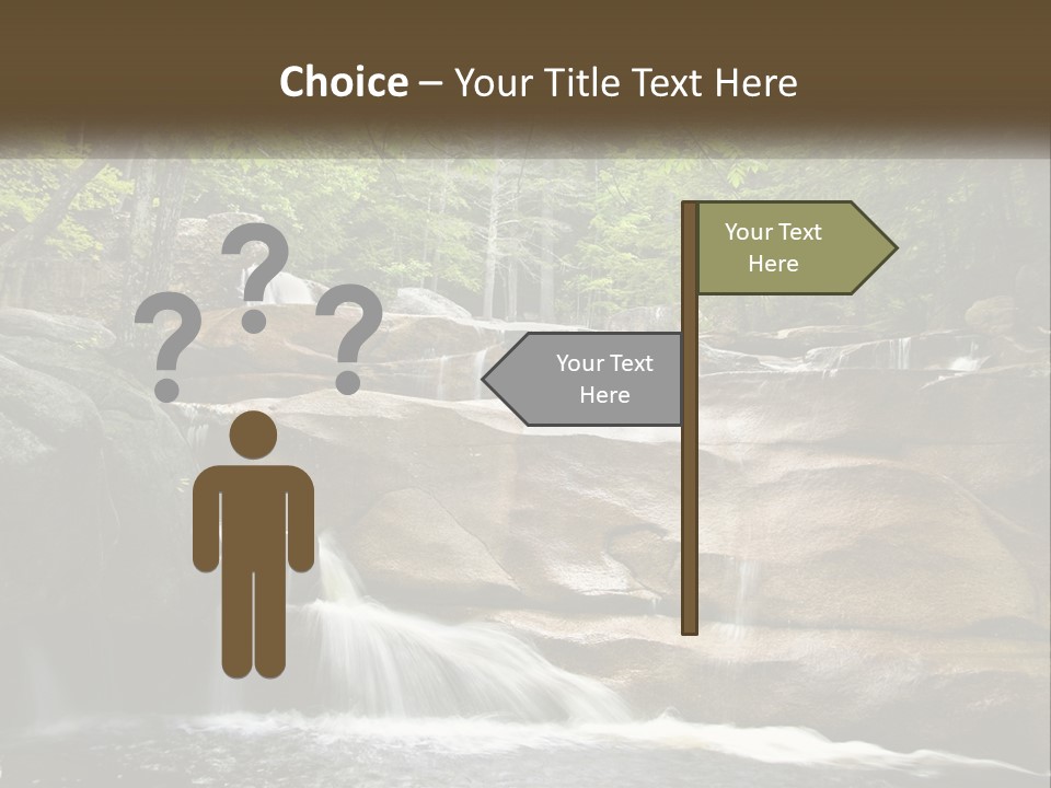 A Waterfall In The Middle Of A Forest PowerPoint Template
