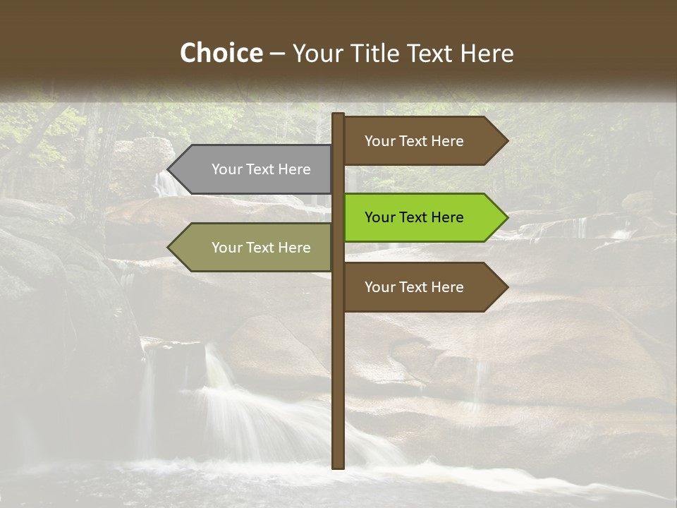 A Waterfall In The Middle Of A Forest PowerPoint Template