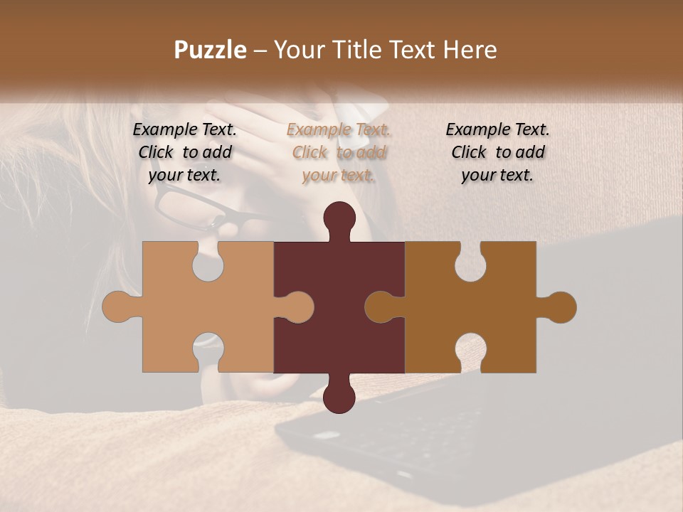 A Little Girl Sitting On A Couch Looking At A Laptop PowerPoint Template